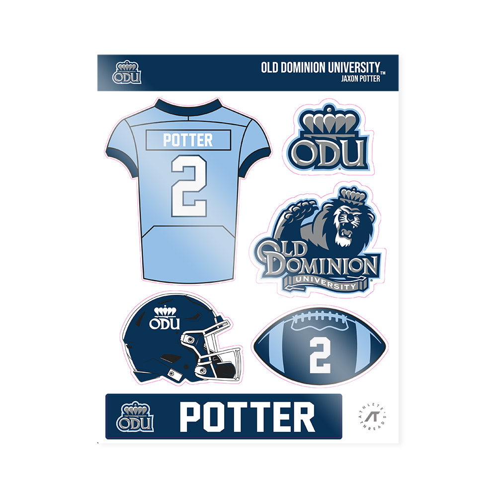 Old Dominion - NCAA Football : Jaxon Potter - Sticker Sheet-0