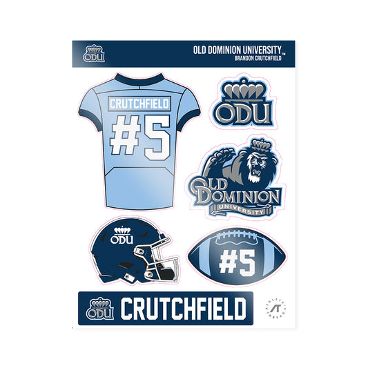 Old Dominion - NCAA Football : brandon crutchfield - Sticker Sheet-0