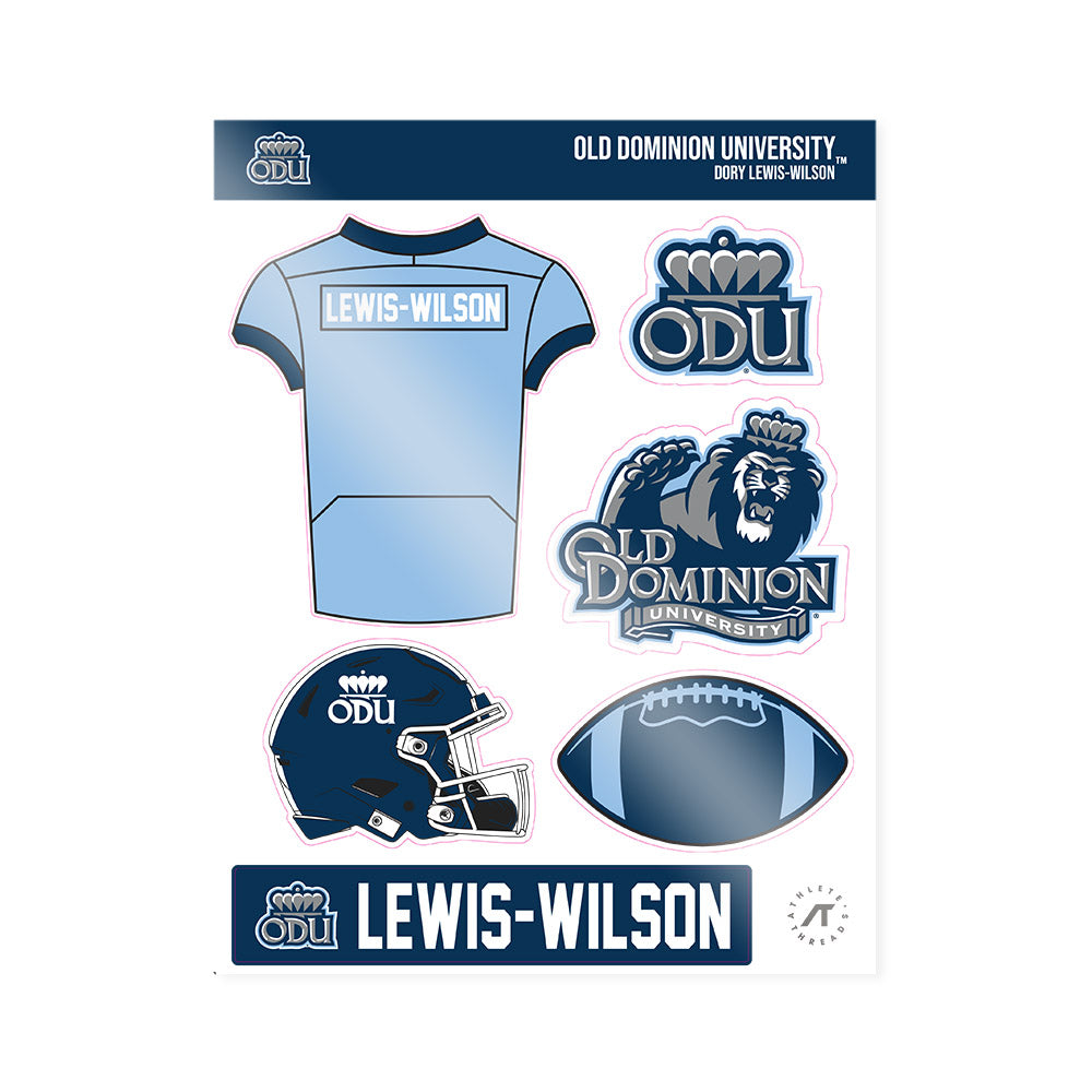 Old Dominion - NCAA Football : Dory Lewis-Wilson - Sticker Sheet-0