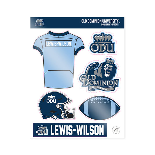 Old Dominion - NCAA Football : Dory Lewis-Wilson - Sticker Sheet-0