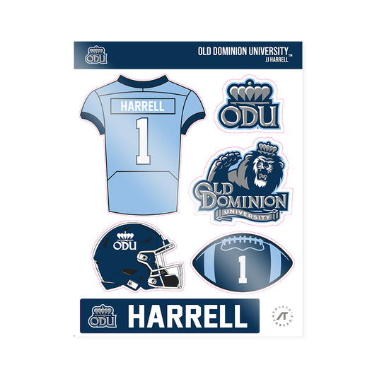 Old Dominion - NCAA Football : JJ Harrell - Sticker Sheet-0