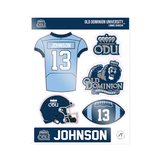 Old Dominion - NCAA Football : Lonnie Johnson - Sticker Sheet-0