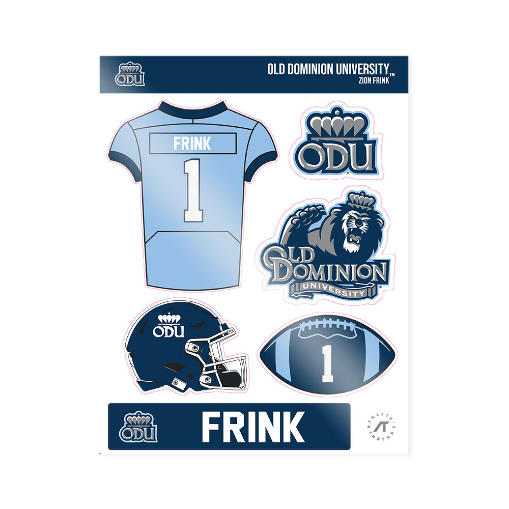 Old Dominion - NCAA Football : Zion Frink - Sticker Sheet-0