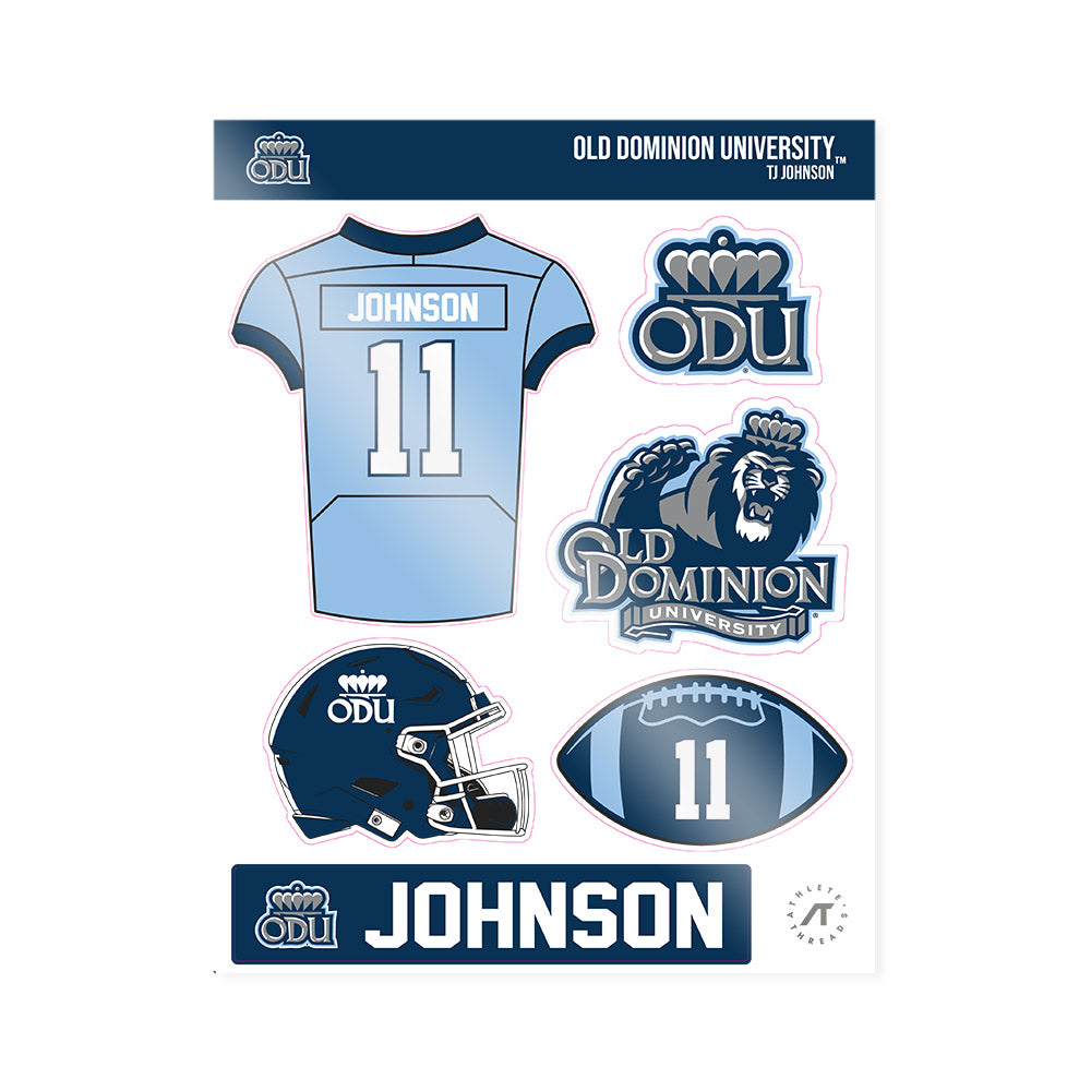 Old Dominion - NCAA Football : TJ Johnson - Sticker Sheet-0