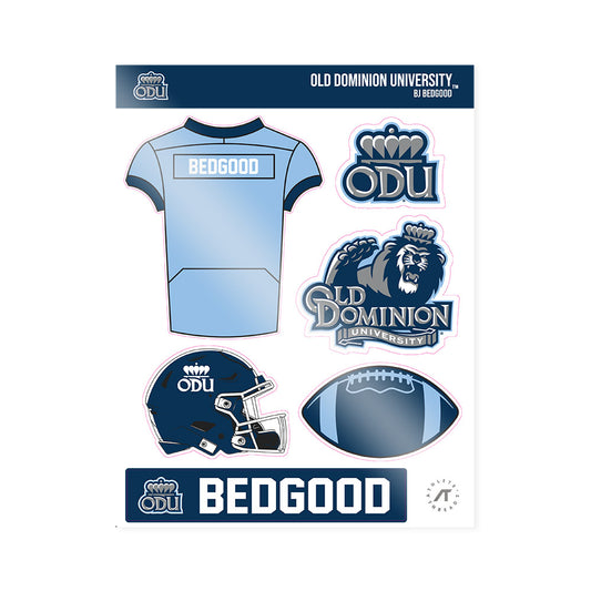 Old Dominion - NCAA Football : BJ Bedgood - Sticker Sheet-0