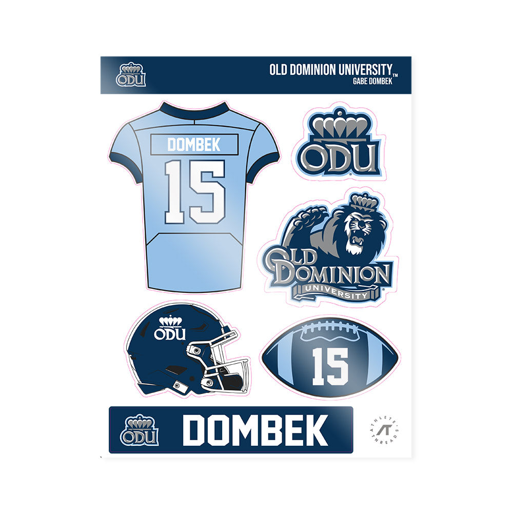 Old Dominion - NCAA Football : Gabe Dombek - Sticker Sheet-0