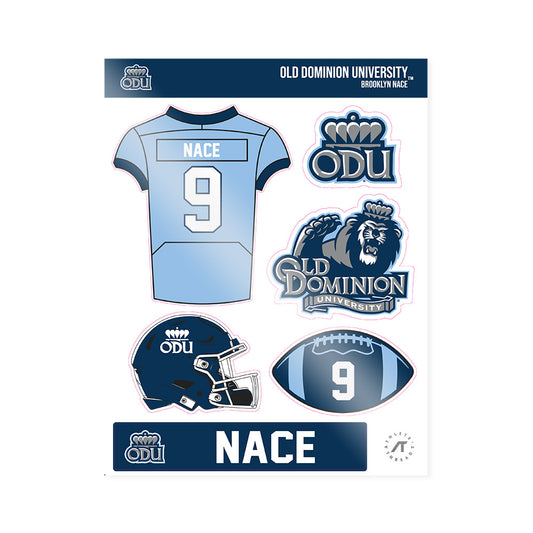 Old Dominion - NCAA Football : Brooklyn Nace - Sticker Sheet-0