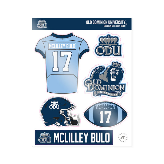 Old Dominion - NCAA Football : DeVeion Mclilley Bulo - Sticker Sheet-0
