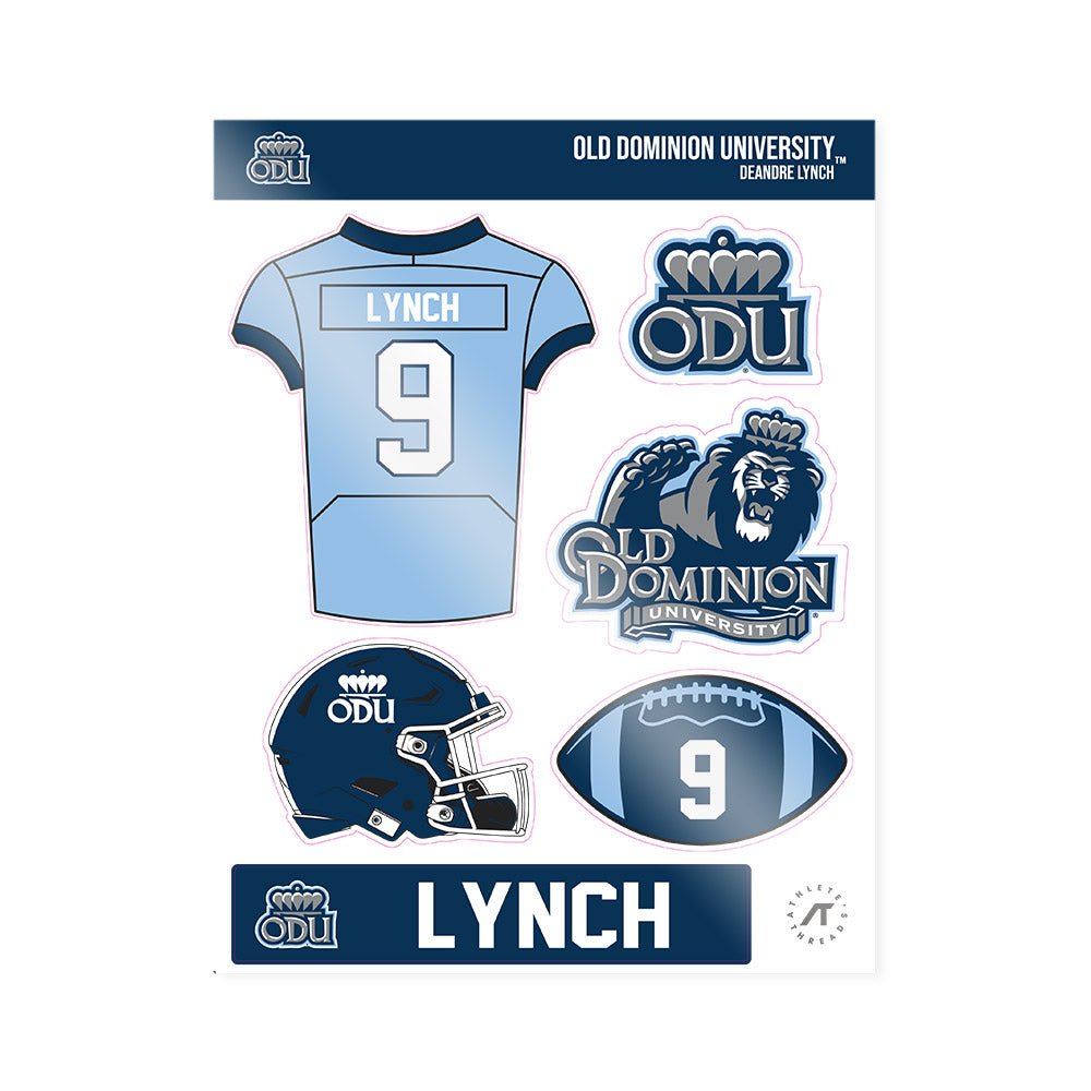 Old Dominion - NCAA Football : Deandre Lynch - Sticker Sheet-0