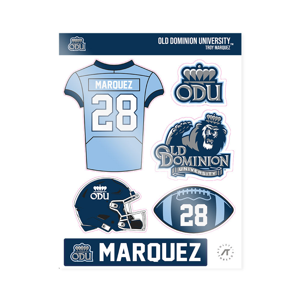 Old Dominion - NCAA Football : Troy Marquez - Sticker Sheet-0
