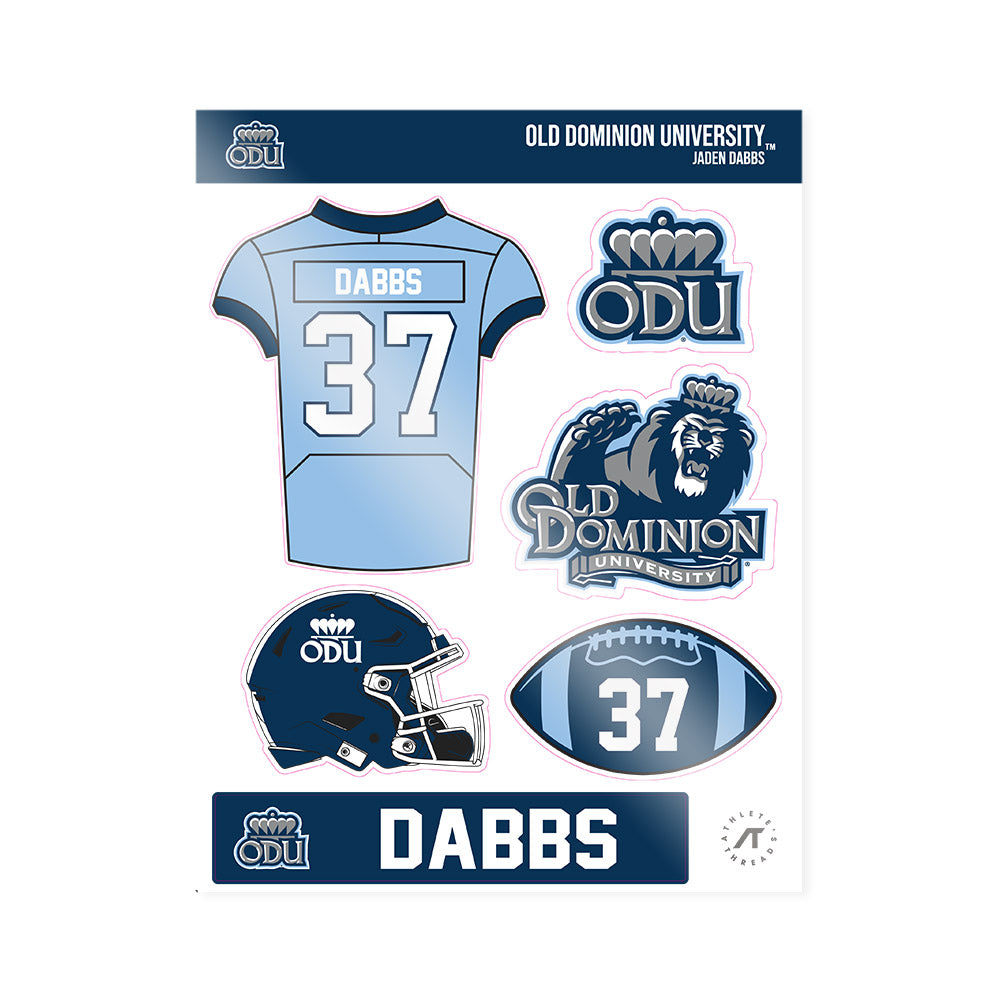 Old Dominion - NCAA Football : Jaden Dabbs - Sticker Sheet-0
