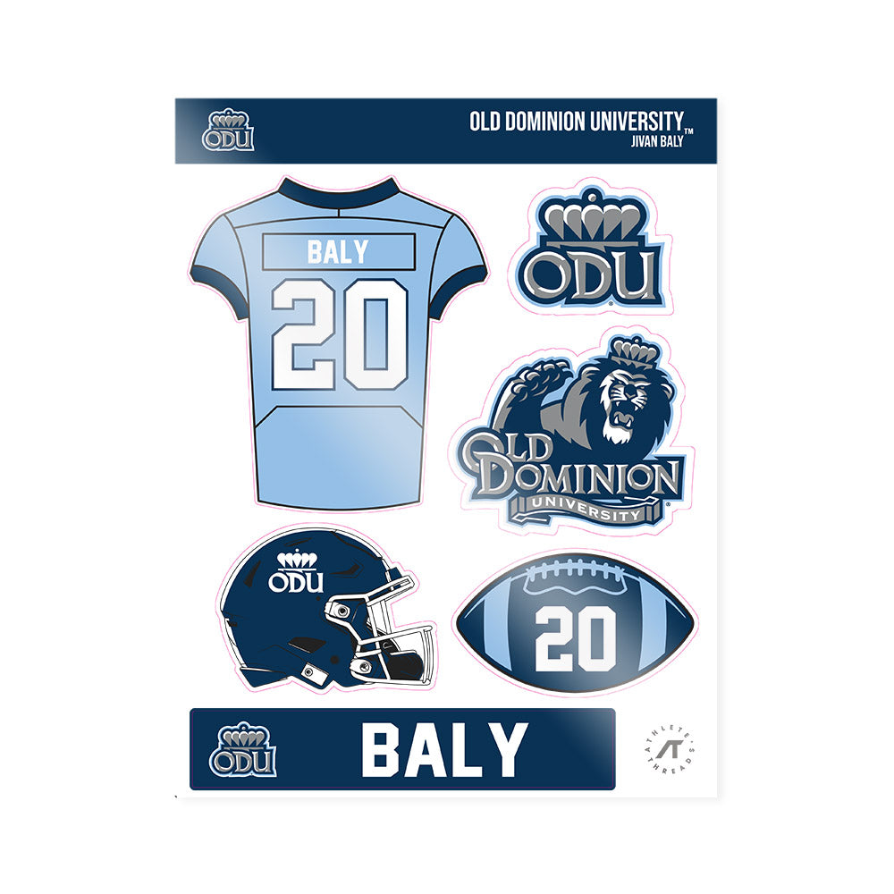 Old Dominion - NCAA Football : Jivan Baly - Sticker Sheet-0