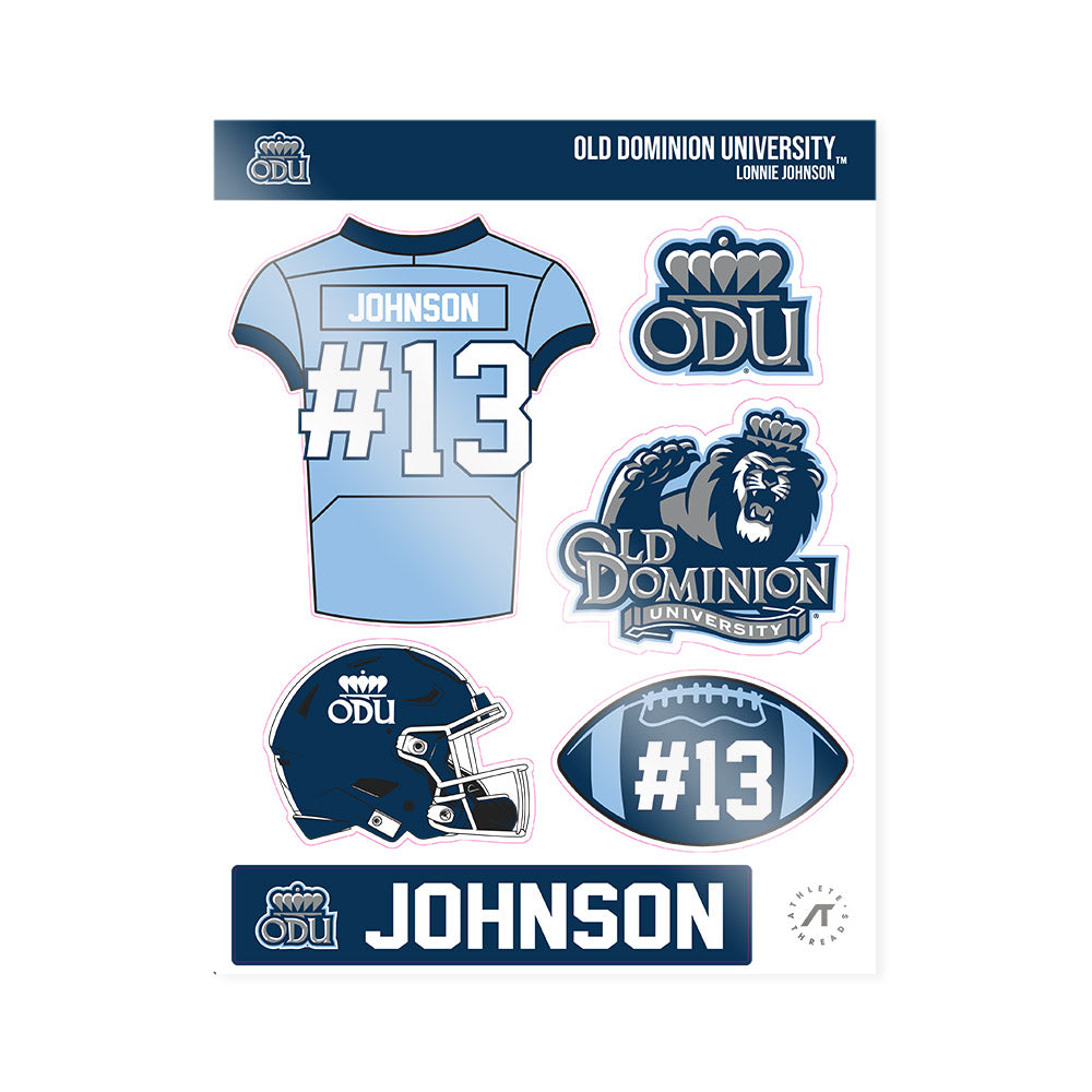 Old Dominion - NCAA Football : Lonnie Johnson - Sticker Sheet-0