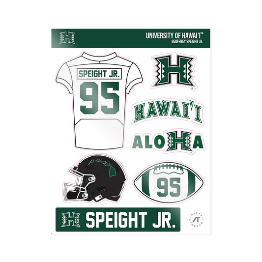 Hawaii - NCAA Football : Geoffrey Speight Jr. - Sticker Sheet-0