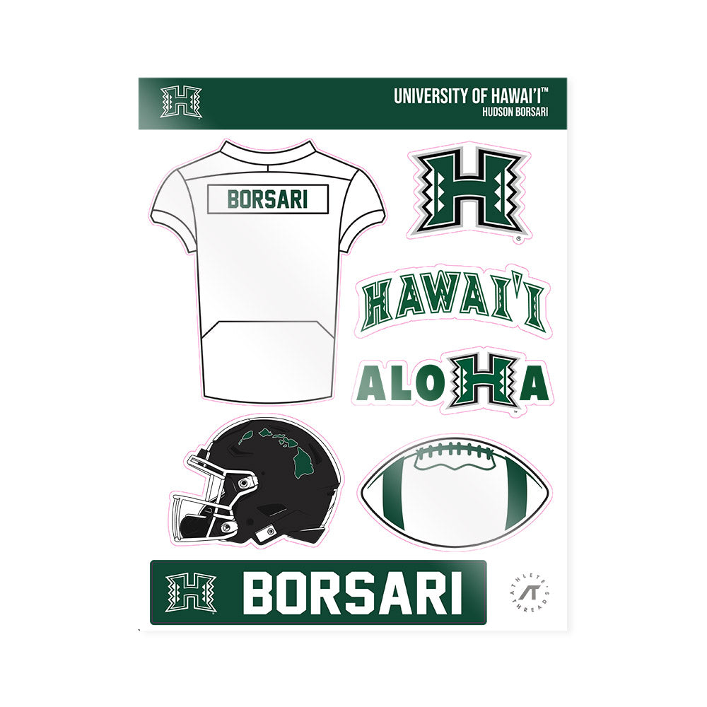 Hawaii - NCAA Football : Hudson Borsari - Sticker Sheet-0