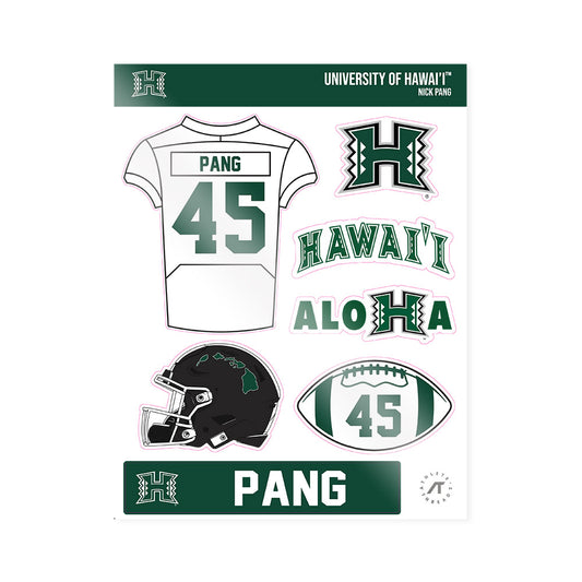 Hawaii - NCAA Football : Nick Pang - Sticker Sheet-0