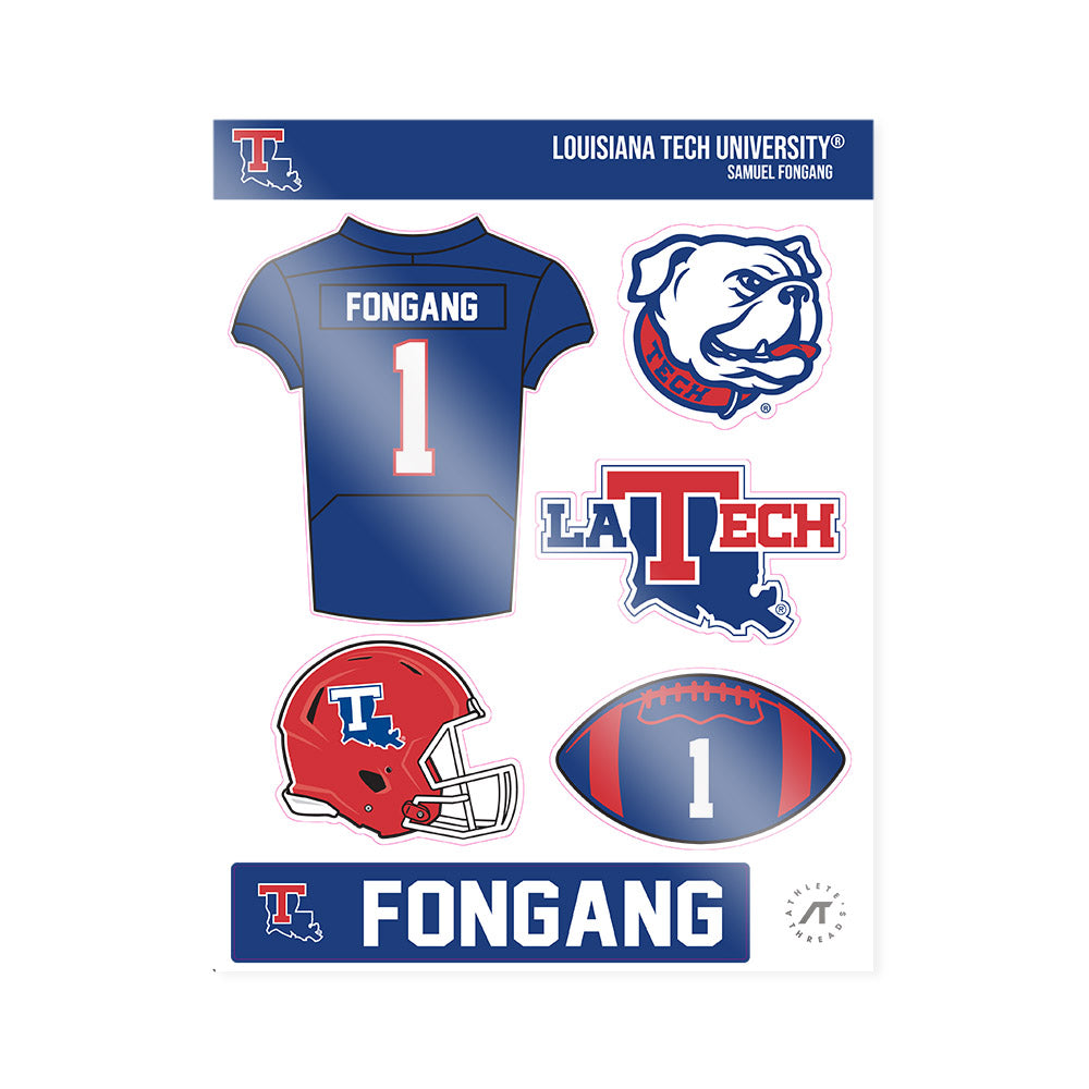 LA Tech - NCAA Football : Samuel Fongang - Sticker Sheet-0