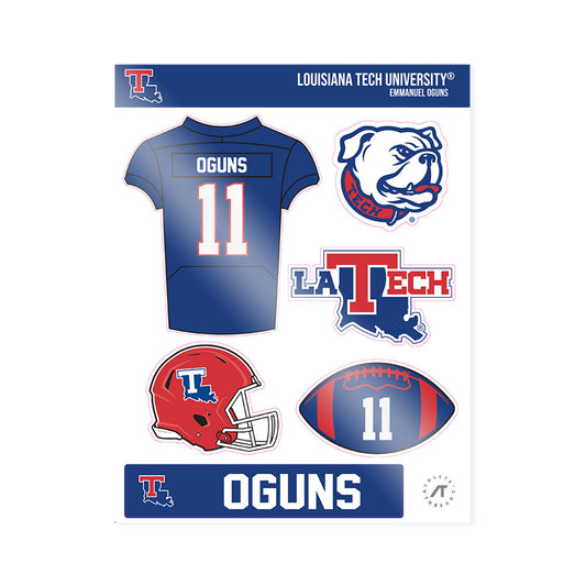 LA Tech - NCAA Football : Emmanuel Oguns - Sticker Sheet-0