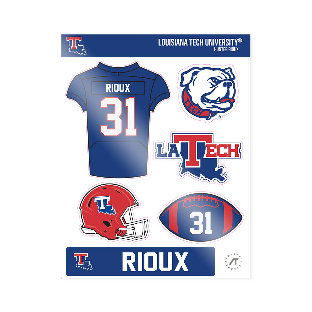 LA Tech - NCAA Football : Hunter Rioux - Sticker Sheet-0