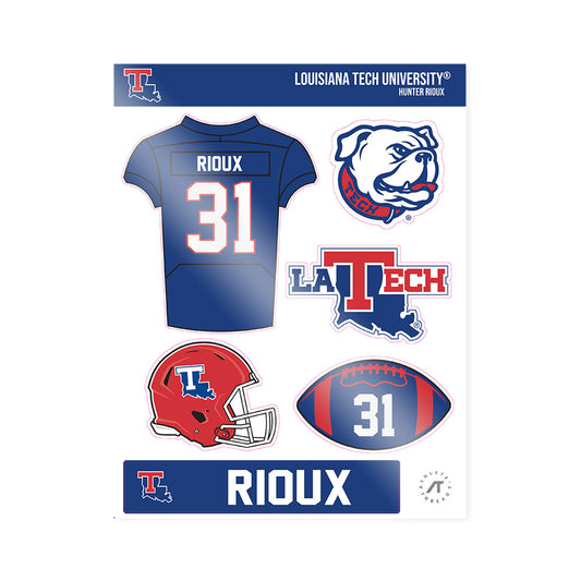 LA Tech - NCAA Football : Hunter Rioux - Sticker Sheet-0