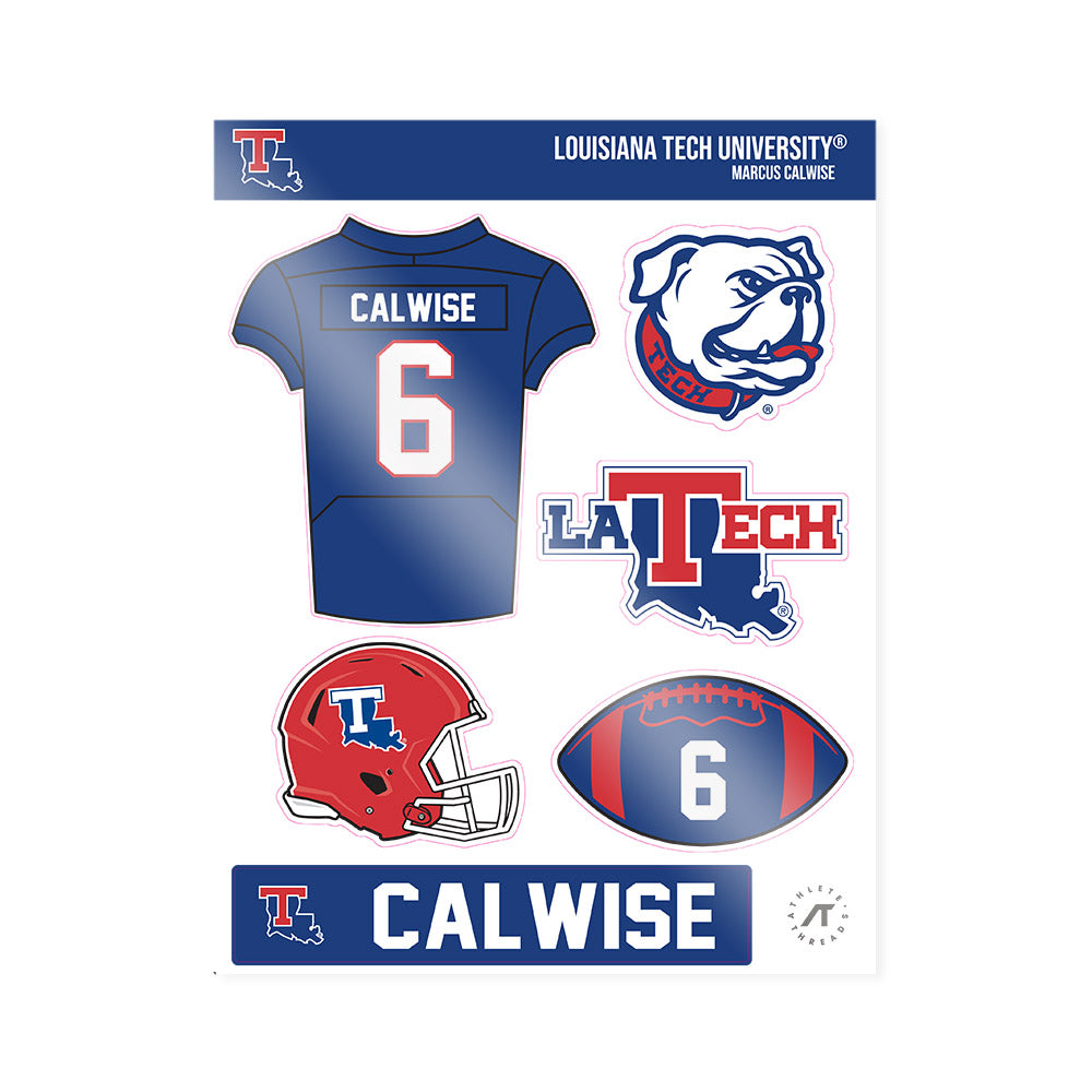 LA Tech - NCAA Football : Marcus Calwise - Sticker Sheet-0