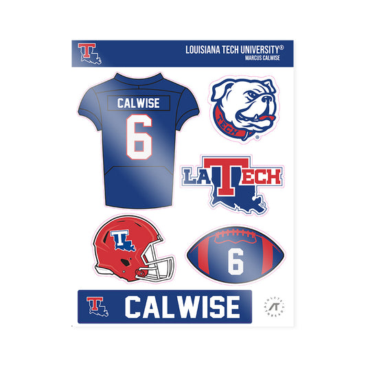 LA Tech - NCAA Football : Marcus Calwise - Sticker Sheet-0