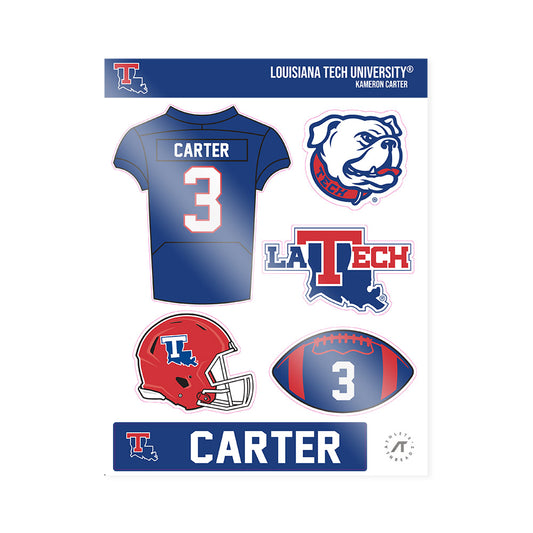 LA Tech - NCAA Football : Kameron Carter - Sticker Sheet-0