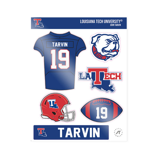 LA Tech - NCAA Football : John Tarvin - Sticker Sheet-0