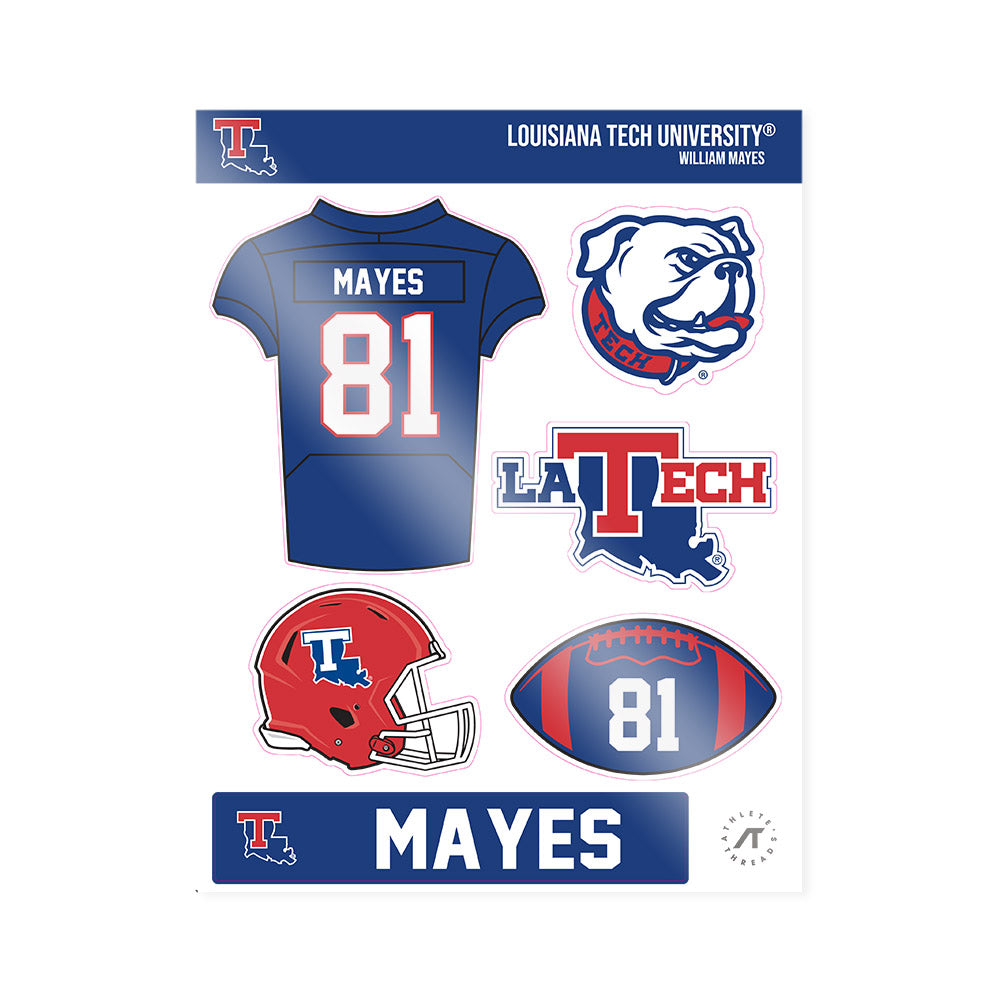 LA Tech - NCAA Football : William Mayes - Sticker Sheet-0