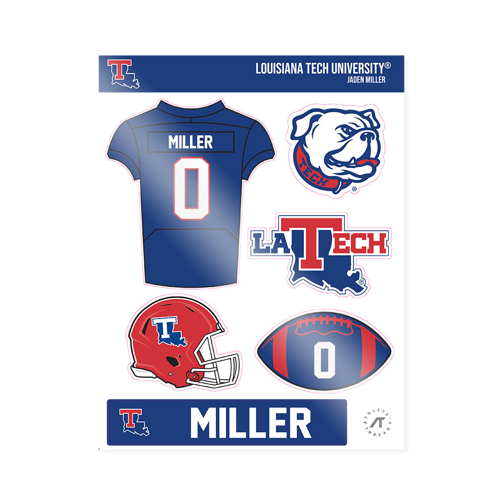 LA Tech - NCAA Football : Jaden Miller - Sticker Sheet-0