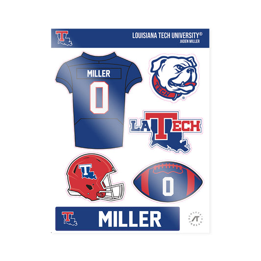 LA Tech - NCAA Football : Jaden Miller - Sticker Sheet-0