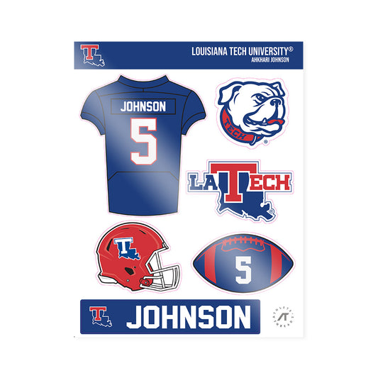 LA Tech - NCAA Football : Ahkhari Johnson - Sticker Sheet-0