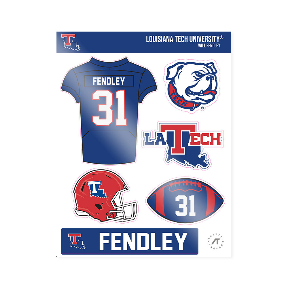 LA Tech - NCAA Football : Will Fendley - Sticker Sheet-0