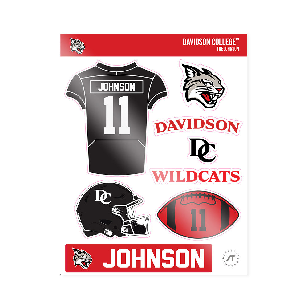 Davidson - NCAA Football : Tre Johnson - Sticker Sheet-0