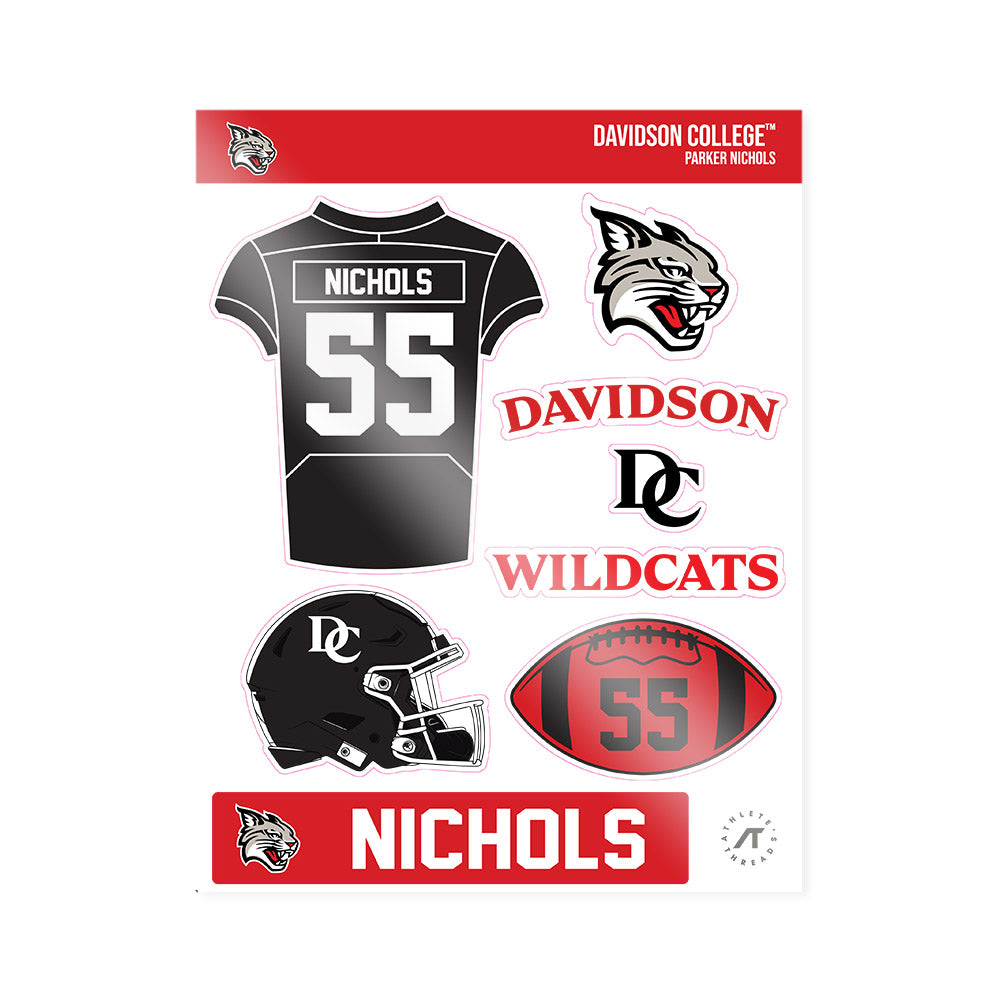 Davidson - NCAA Football : Parker Nichols - Sticker Sheet-0