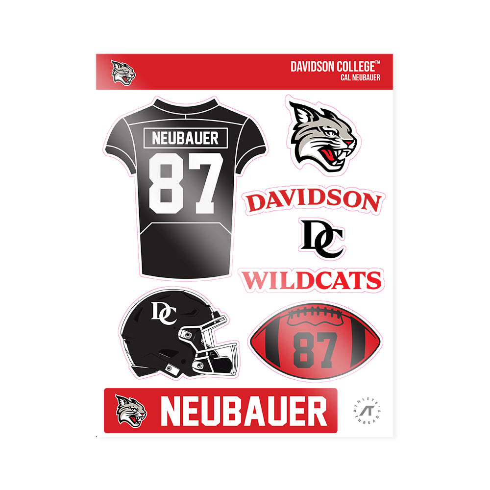 Davidson - NCAA Football : Cal Neubauer - Sticker Sheet-0