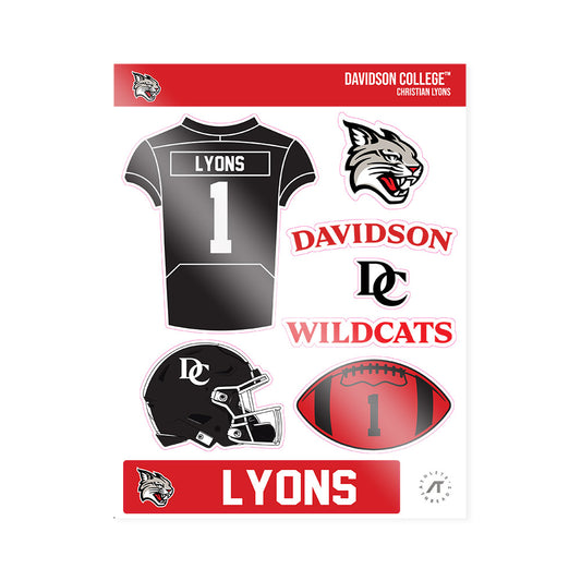 Davidson - NCAA Football : Christian Lyons - Sticker Sheet-0