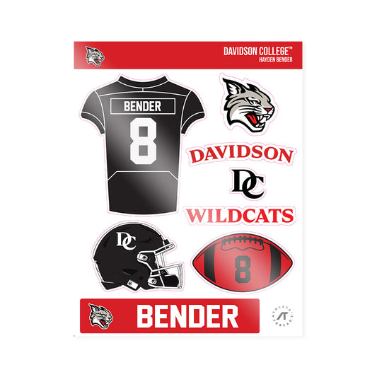 Davidson - NCAA Football : Hayden Bender - Sticker Sheet-0