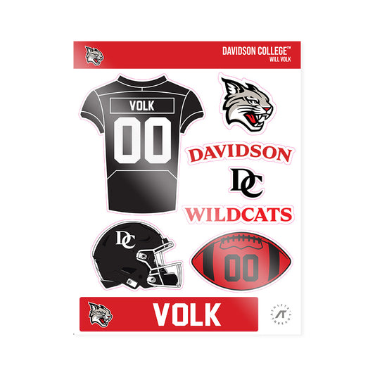 Davidson - NCAA Football : Will Volk - Sticker Sheet-0