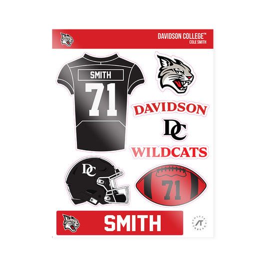 Davidson - NCAA Football : Cole Smith - Sticker Sheet-0