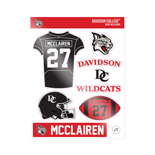 Davidson - NCAA Football : Revis McClairen - Sticker Sheet-0