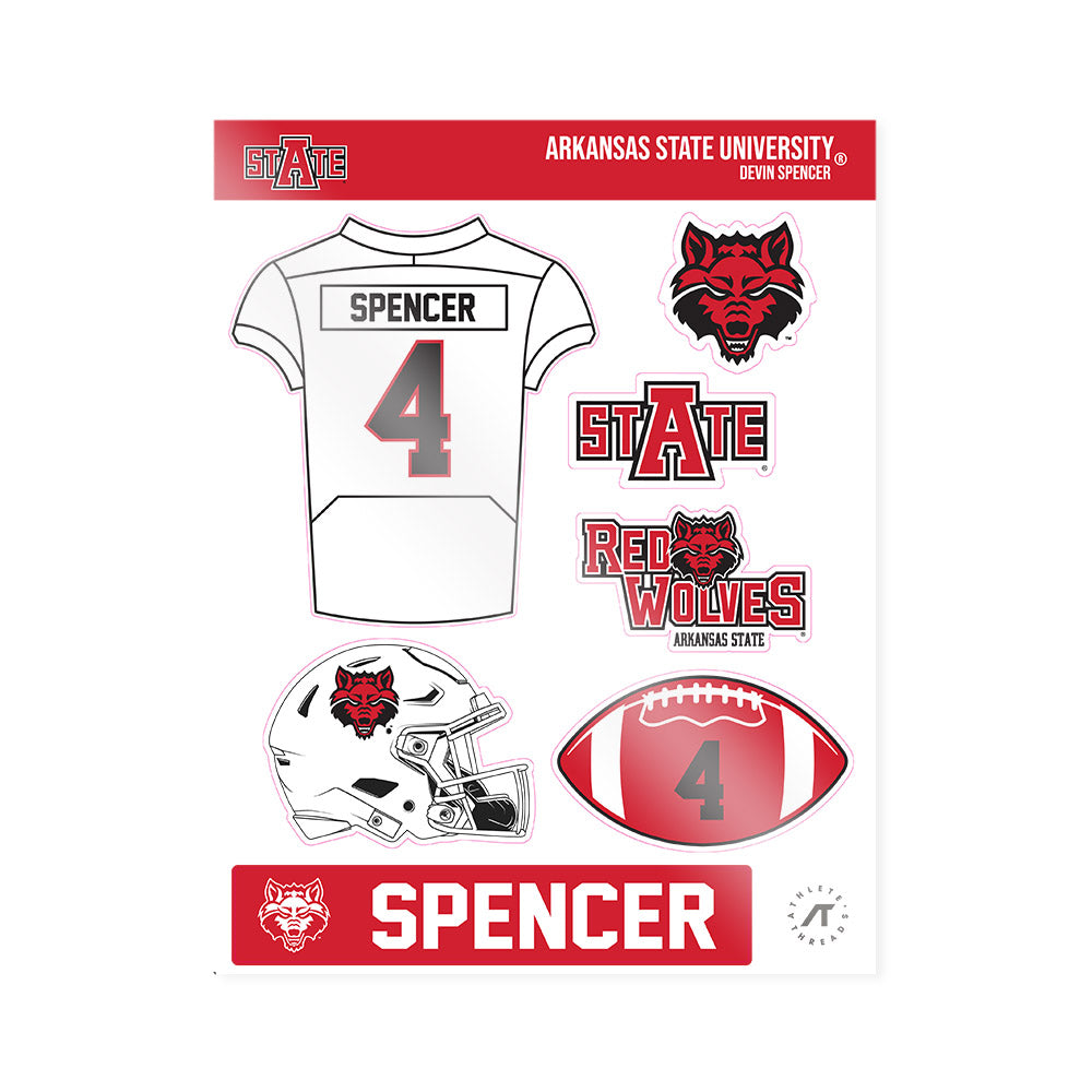 Arkansas State - NCAA Football : Devin Spencer - Sticker Sheet-0