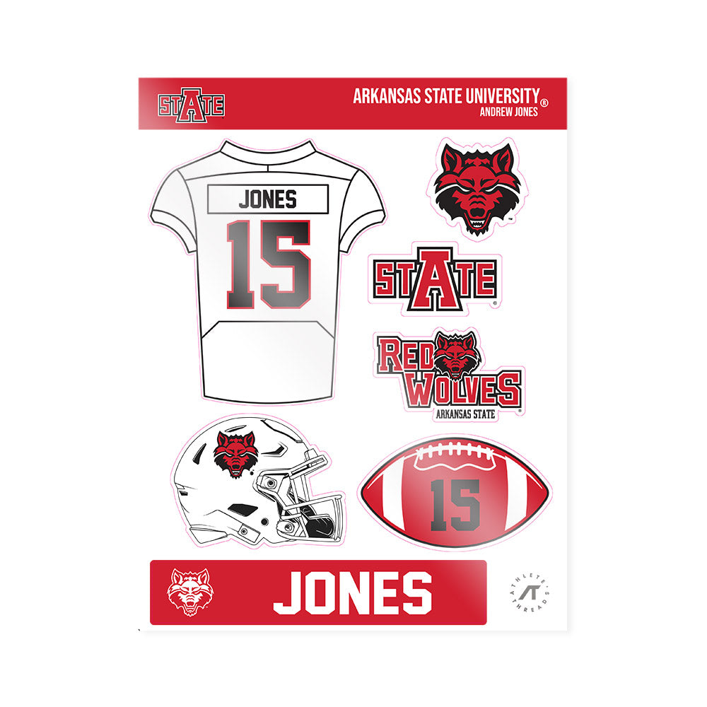 Arkansas State - NCAA Football : Andrew Jones - Sticker Sheet-0