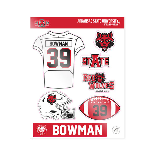 Arkansas State - NCAA Football : Ethan Bowman - Sticker Sheet-0