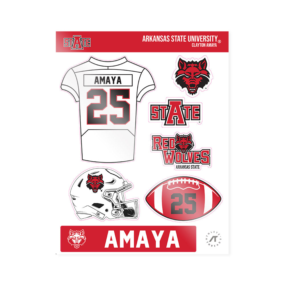 Arkansas State - NCAA Football : Clayton Amaya - Sticker Sheet-0