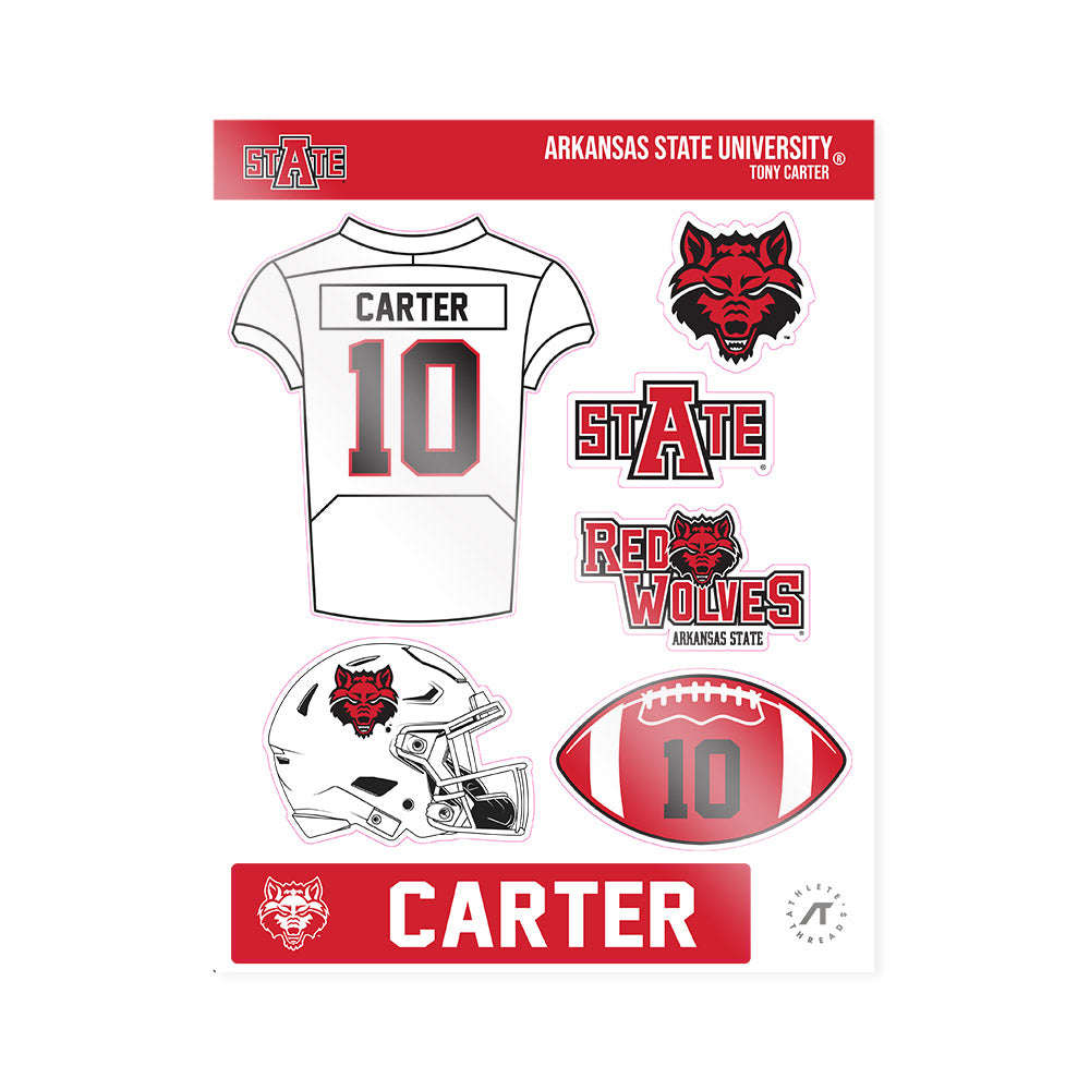 Arkansas State - NCAA Football : Tony Carter - Sticker Sheet-0