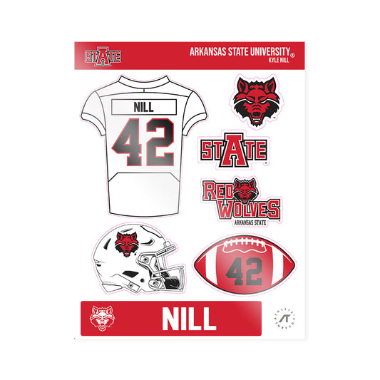 Arkansas State - NCAA Football : Kyle Nill - Sticker Sheet-0