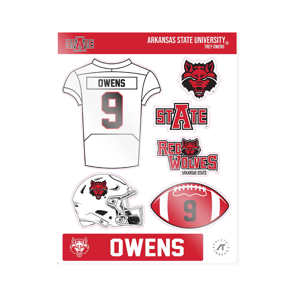 Arkansas State - NCAA Football : Trey Owens - Sticker Sheet-0