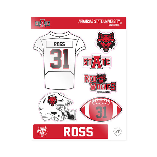 Arkansas State - NCAA Football : Xavier Ross - Sticker Sheet-0