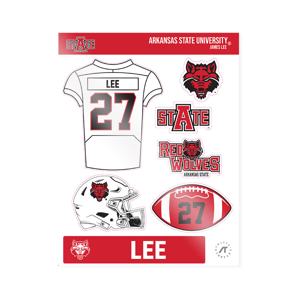 Arkansas State - NCAA Football : James Lee - Sticker Sheet-0